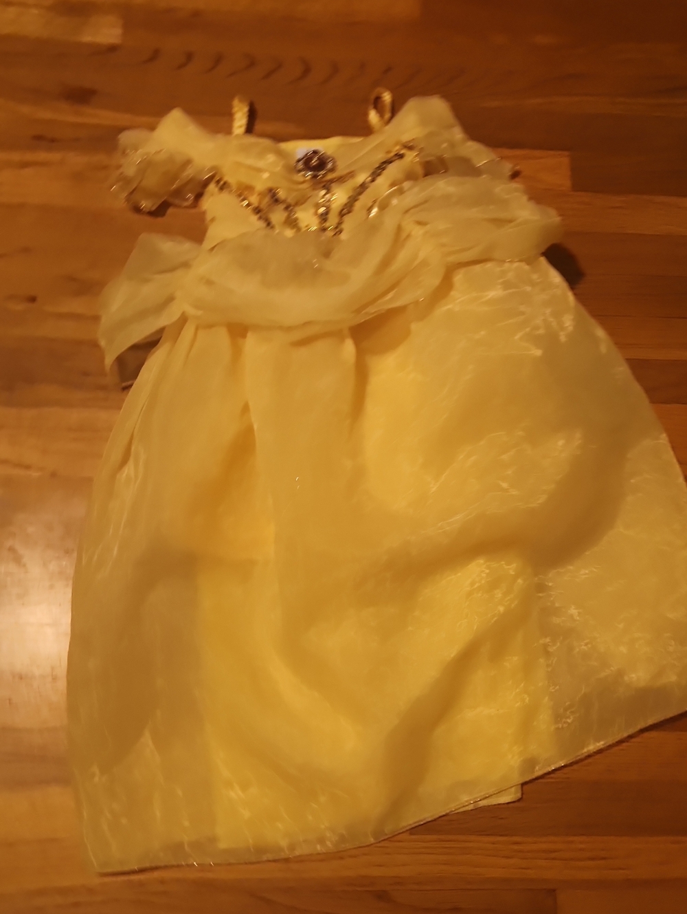 Disney BELLE Yellow Sequin Princess Dress with Jewel Accent